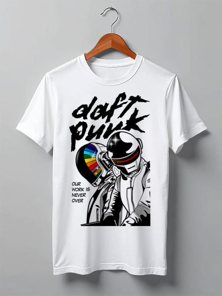 Заказать мужскую футболку в Москве. Футболка классическая Daft Punk от geekbox - готовые дизайны и нанесение принтов.