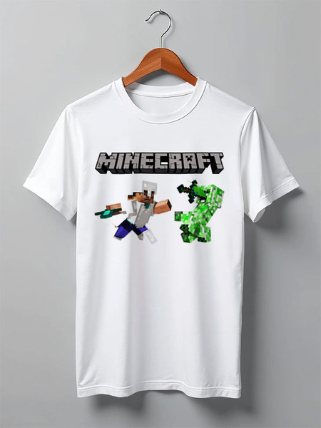 Заказать мужскую футболку в Москве. Футболка классическая MINECRAFT от weeert - готовые дизайны и нанесение принтов.