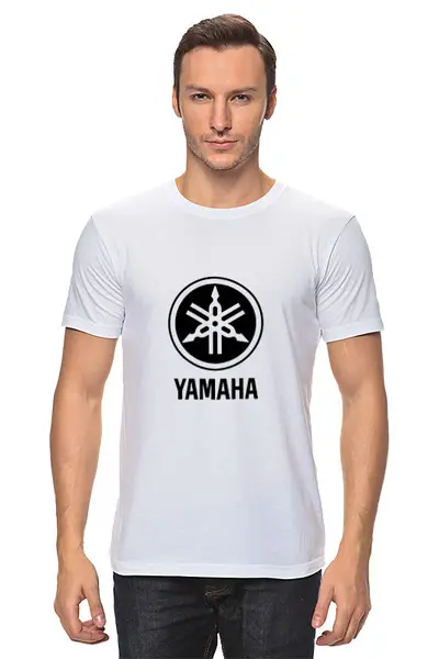Заказать мужскую футболку в Москве. Футболка классическая YAMAHA от DESIGNER   - готовые дизайны и нанесение принтов.