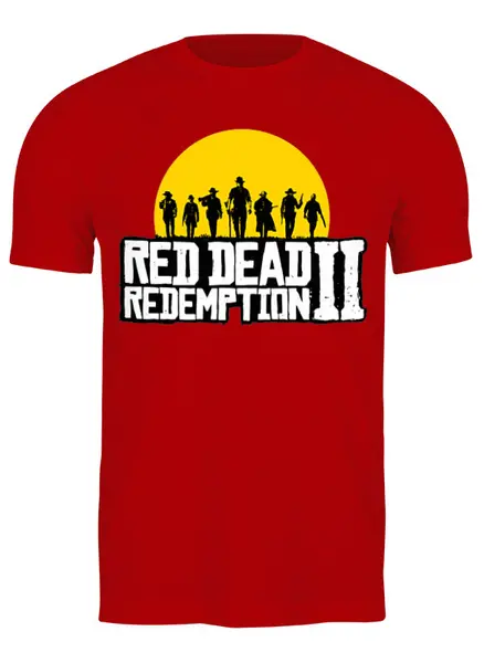 Заказать мужскую футболку в Москве. Футболка классическая Red Dead Redemption 2 от balden - готовые дизайны и нанесение принтов.
