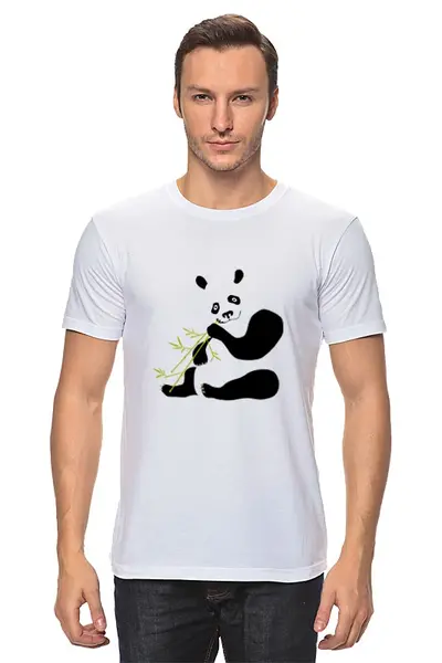 Заказать мужскую футболку в Москве. Футболка классическая Панда  от ПРИНТЫ ПЕЧАТЬ  - готовые дизайны и нанесение принтов.