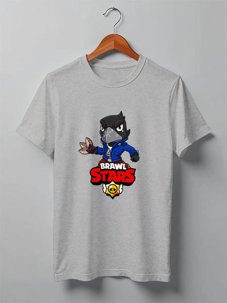 Заказать мужскую футболку в Москве. Футболка классическая BRAWL STARS CROW от geekbox - готовые дизайны и нанесение принтов.