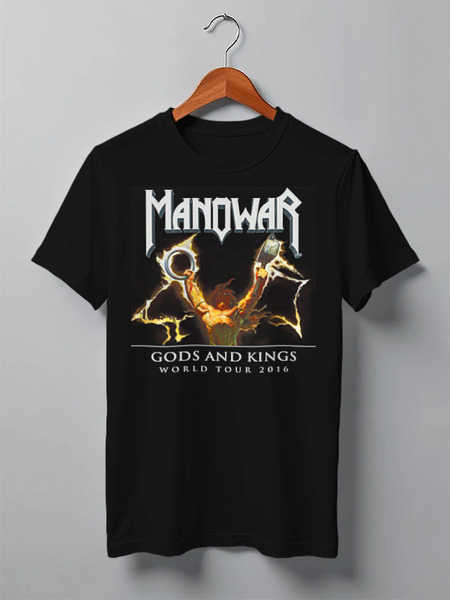 Заказать мужскую футболку в Москве. Футболка классическая Manowar Band от Leichenwagen - готовые дизайны и нанесение принтов.