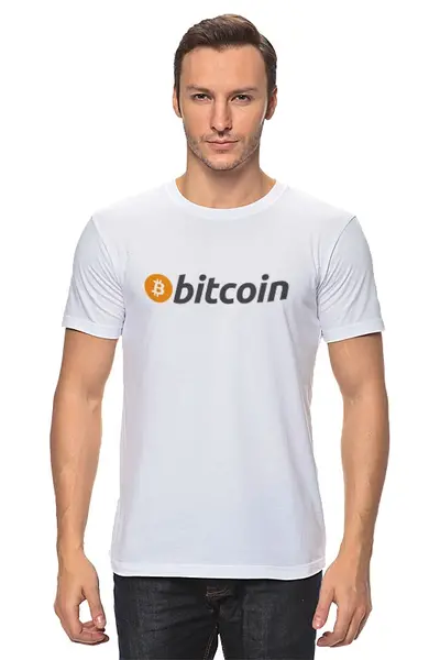 Заказать мужскую футболку в Москве. Футболка классическая bitcoin от Константин Тотьмянин - готовые дизайны и нанесение принтов.