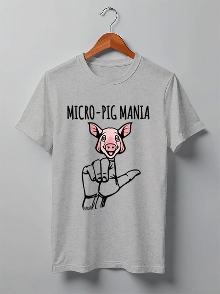 Заказать мужскую футболку в Москве. Футболка классическая Micro-pig mania от OEX design - готовые дизайны и нанесение принтов.
