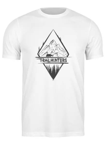 Заказать мужскую футболку в Москве. Футболка классическая Trailhunters от oneredfoxstore@gmail.com - готовые дизайны и нанесение принтов.