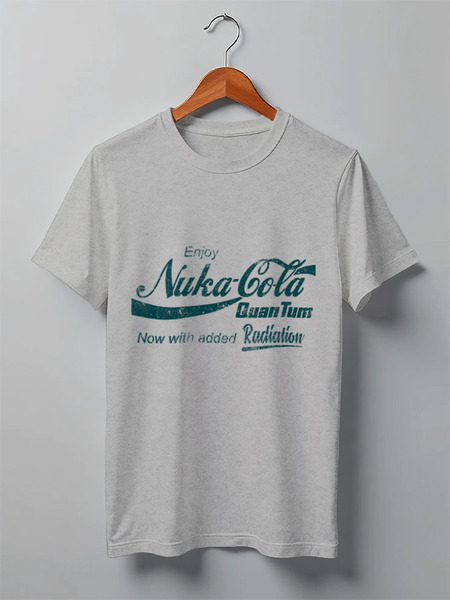 Заказать мужскую футболку в Москве. Футболка классическая Nuka-Cola Quantum. Fallout от geekbox - готовые дизайны и нанесение принтов.