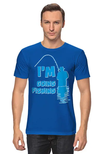 Заказать мужскую футболку в Москве. Футболка классическая Иду на рыбалку от Dock063  - готовые дизайны и нанесение принтов.