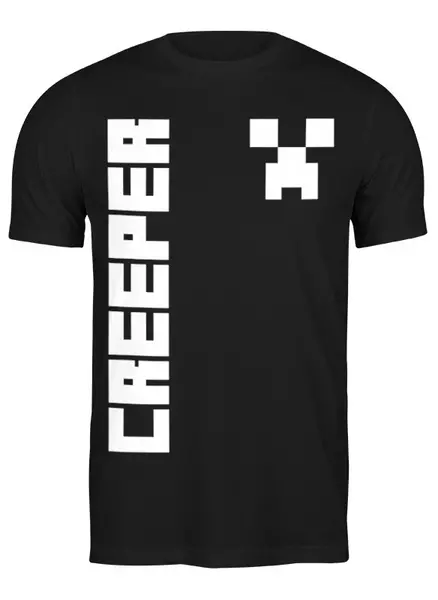 Заказать мужскую футболку в Москве. Футболка классическая MINECRAFT CREEPER от weeert - готовые дизайны и нанесение принтов.
