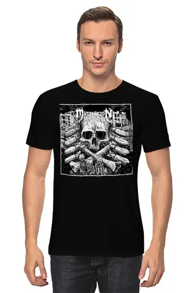 Заказать мужскую футболку в Москве. Футболка классическая Rock Music Art от Leichenwagen - готовые дизайны и нанесение принтов.