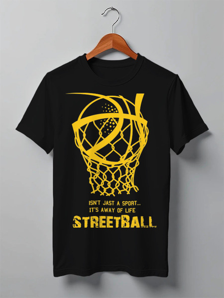 Заказать мужскую футболку в Москве. Футболка классическая Streetball от nova_lada - готовые дизайны и нанесение принтов.