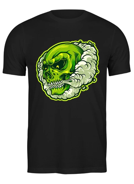 Заказать мужскую футболку в Москве. Футболка классическая Smoking Skull от skynatural - готовые дизайны и нанесение принтов.