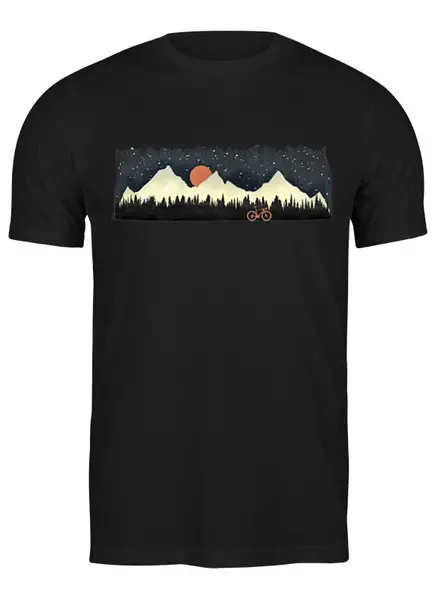 Заказать мужскую футболку в Москве. Футболка классическая Moon and Bike от oneredfoxstore@gmail.com - готовые дизайны и нанесение принтов.