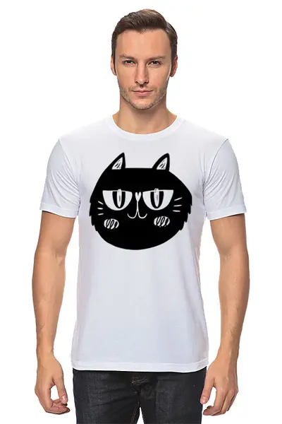 Заказать мужскую футболку в Москве. Футболка классическая Cats Here от oneredfoxstore@gmail.com - готовые дизайны и нанесение принтов.