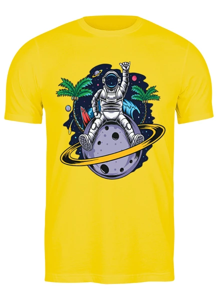 Заказать мужскую футболку в Москве. Футболка классическая Астронавт от Print design  - готовые дизайны и нанесение принтов.