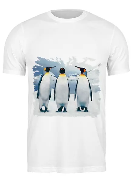 Заказать мужскую футболку в Москве. Футболка классическая Три пингвина от valezar - готовые дизайны и нанесение принтов.