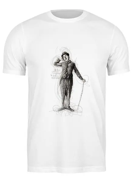 Заказать мужскую футболку в Москве. Футболка классическая Charlie Chaplin от Leichenwagen - готовые дизайны и нанесение принтов.