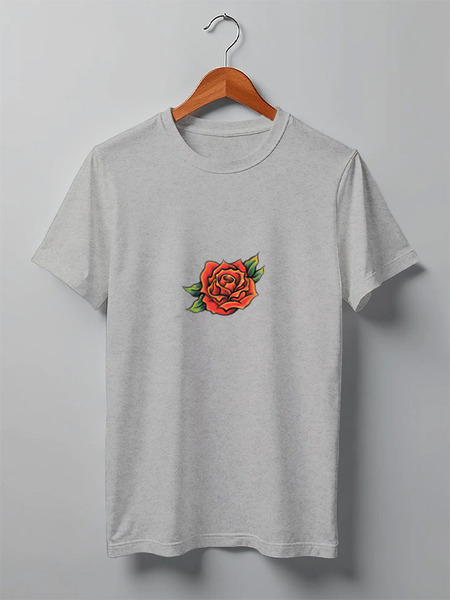 Заказать мужскую футболку в Москве. Футболка классическая Tattoo rose от Антон Величко - готовые дизайны и нанесение принтов.