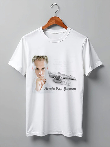 Заказать мужскую футболку в Москве. Футболка классическая armin van buuren от elena - готовые дизайны и нанесение принтов.