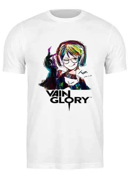 Заказать мужскую футболку в Москве. Футболка классическая Vainglory Кошка от Константин - готовые дизайны и нанесение принтов.