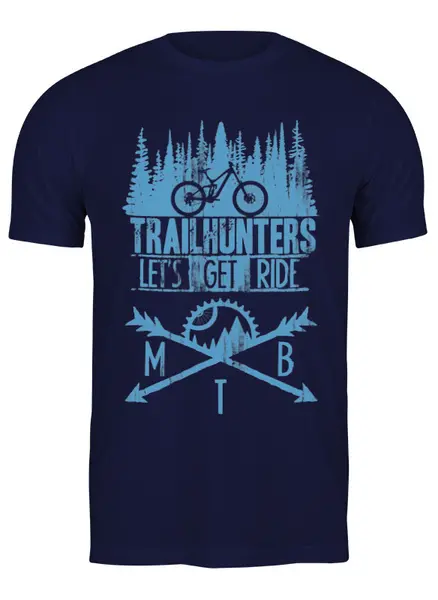 Заказать мужскую футболку в Москве. Футболка классическая Mountain Bike от oneredfoxstore@gmail.com - готовые дизайны и нанесение принтов.