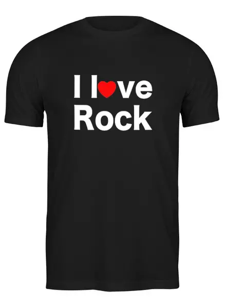 Заказать мужскую футболку в Москве. Футболка классическая Я люблю Рок (I Love Rock) от alevtina.anastasia777@gmail.com - готовые дизайны и нанесение принтов.
