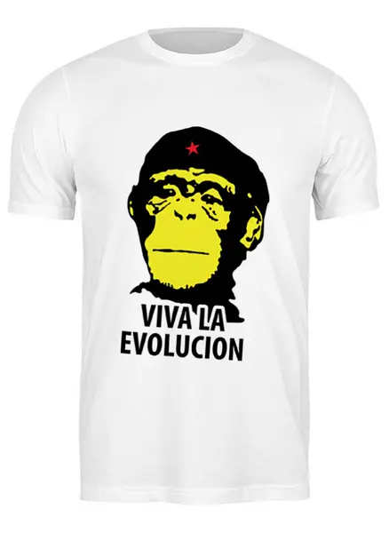 Заказать мужскую футболку в Москве. Футболка классическая Viva la Evolution от zen4@bk.ru - готовые дизайны и нанесение принтов.