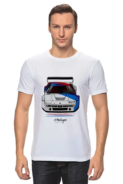 Заказать мужскую футболку в Москве. Футболка классическая BMW M1 от Oleg Markaryan - готовые дизайны и нанесение принтов.