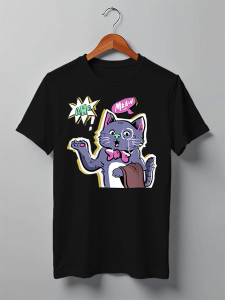 Заказать мужскую футболку в Москве. Футболка классическая Cats Here от oneredfoxstore@gmail.com - готовые дизайны и нанесение принтов.