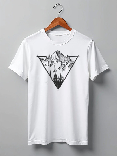 Заказать мужскую футболку в Москве. Футболка классическая Forest Mountains Rider от oneredfoxstore@gmail.com - готовые дизайны и нанесение принтов.