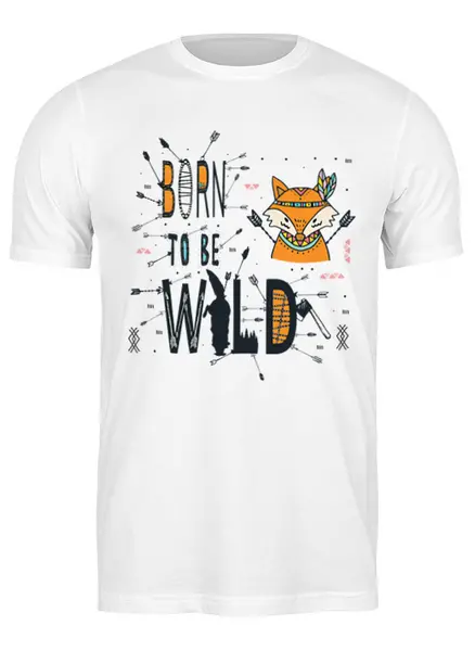 Заказать мужскую футболку в Москве. Футболка классическая Fox Here от oneredfoxstore@gmail.com - готовые дизайны и нанесение принтов.