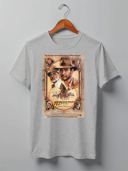 Заказать мужскую футболку в Москве. Футболка классическая Indiana Jones / Индиана Джонс  от KinoArt - готовые дизайны и нанесение принтов.