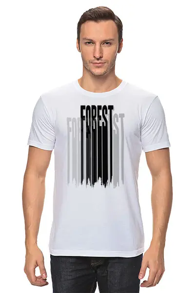 Заказать мужскую футболку в Москве. Футболка классическая Forest от oneredfoxstore@gmail.com - готовые дизайны и нанесение принтов.