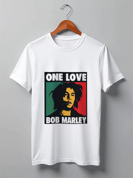 Заказать мужскую футболку в Москве. Футболка классическая Bob Marley  от gareula - готовые дизайны и нанесение принтов.