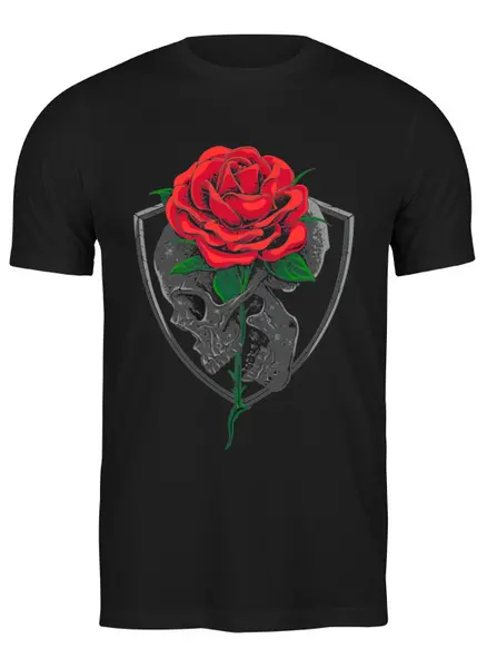 Заказать мужскую футболку в Москве. Футболка классическая ✱Skull&Rose✱ от balden - готовые дизайны и нанесение принтов.