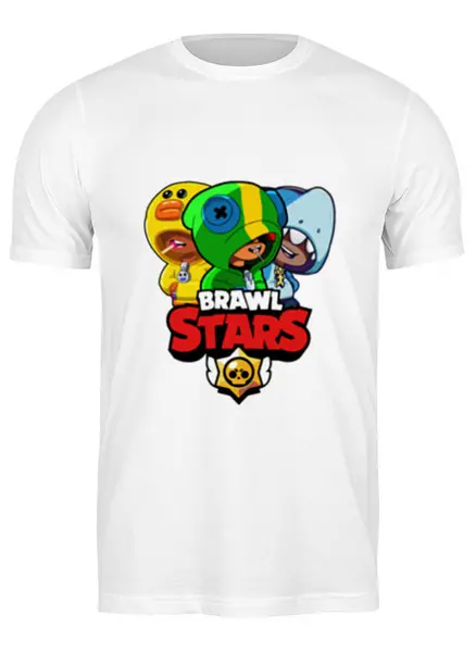 Заказать мужскую футболку в Москве. Футболка классическая Brawl Stars LEON TRIO от vista12761@rambler.ru - готовые дизайны и нанесение принтов.