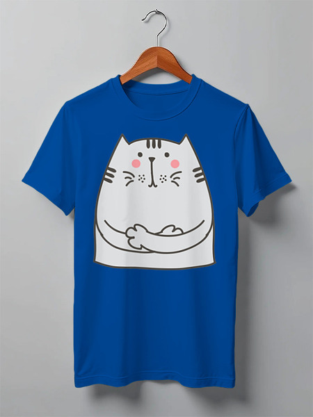 Заказать мужскую футболку в Москве. Футболка классическая Cats Here от oneredfoxstore@gmail.com - готовые дизайны и нанесение принтов.