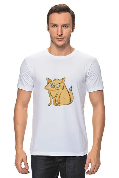 Заказать мужскую футболку в Москве. Футболка классическая Grumpy Cat от Павел Павел - готовые дизайны и нанесение принтов.