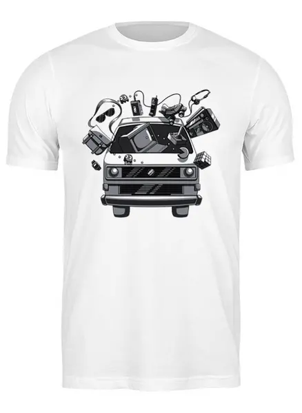 Заказать мужскую футболку в Москве. Футболка классическая Машина  от T-shirt print  - готовые дизайны и нанесение принтов.