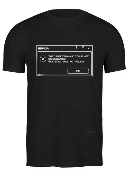 Заказать мужскую футболку в Москве. Футболка классическая Душа не обнаружена. от Алексс Неро - готовые дизайны и нанесение принтов.