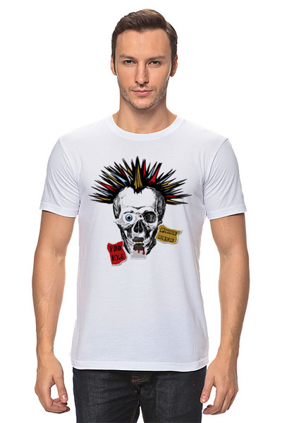 Заказать мужскую футболку в Москве. Футболка классическая панк-рок от svetlankaivanowa@yandex.ru - готовые дизайны и нанесение принтов.