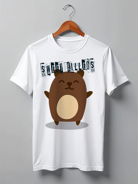 Заказать мужскую футболку в Москве. Футболка классическая Bear Here от oneredfoxstore@gmail.com - готовые дизайны и нанесение принтов.