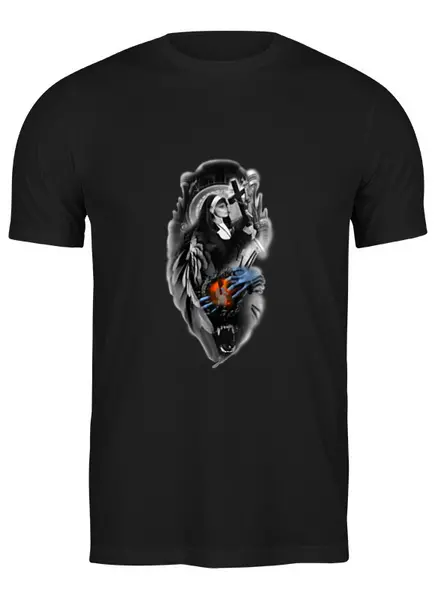 Заказать мужскую футболку в Москве. Футболка классическая Монашка  от T-shirt print  - готовые дизайны и нанесение принтов.