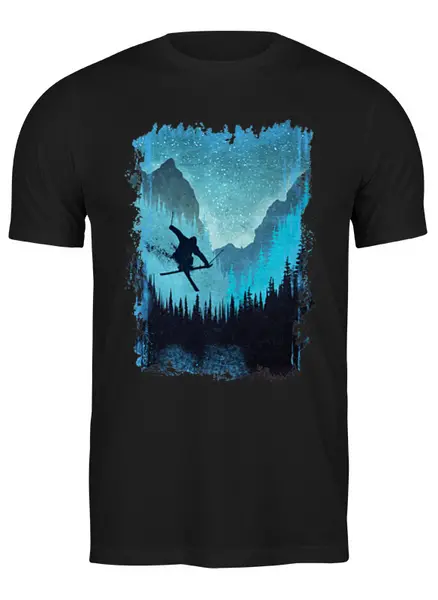 Заказать мужскую футболку в Москве. Футболка классическая Ski Ride от oneredfoxstore@gmail.com - готовые дизайны и нанесение принтов.