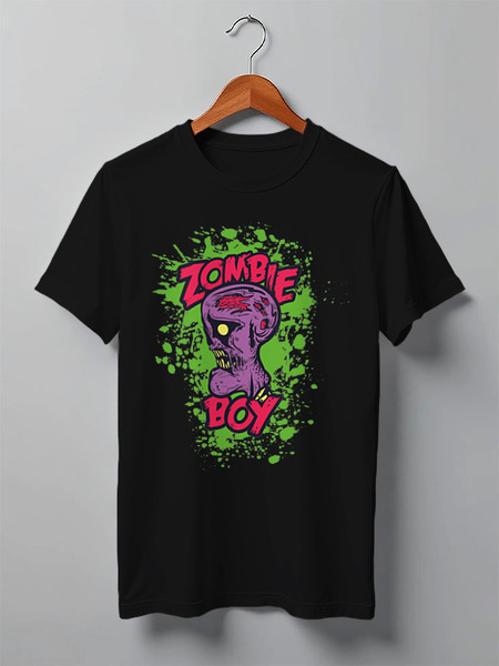 Заказать мужскую футболку в Москве. Футболка классическая Zombie Boy от badd. - готовые дизайны и нанесение принтов.