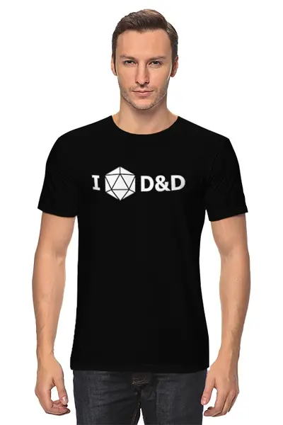 Заказать мужскую футболку в Москве. Футболка классическая DnD Love T-shirt от Hangover - готовые дизайны и нанесение принтов.