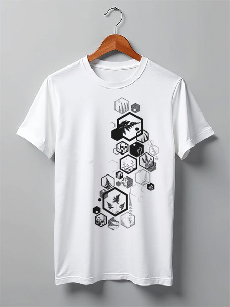 Заказать мужскую футболку в Москве. Футболка классическая Hexagon Fern Ink от oneredfoxstore@gmail.com - готовые дизайны и нанесение принтов.