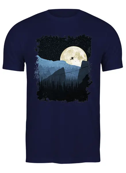 Заказать мужскую футболку в Москве. Футболка классическая Moon Ski от oneredfoxstore@gmail.com - готовые дизайны и нанесение принтов.