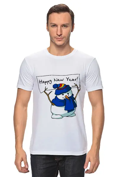 Заказать мужскую футболку в Москве. Футболка классическая Happy New Year! Bag от Just kidding - готовые дизайны и нанесение принтов.