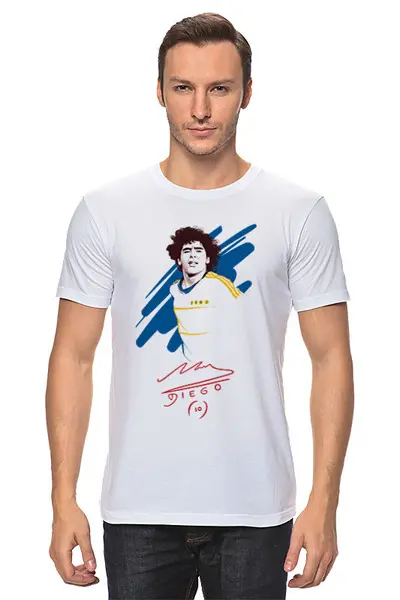 Заказать мужскую футболку в Москве. Футболка классическая Диего Марадона от balden - готовые дизайны и нанесение принтов.